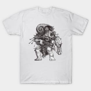 Octopus Warrior Chtulhu Inspiration Illustration T-Shirt